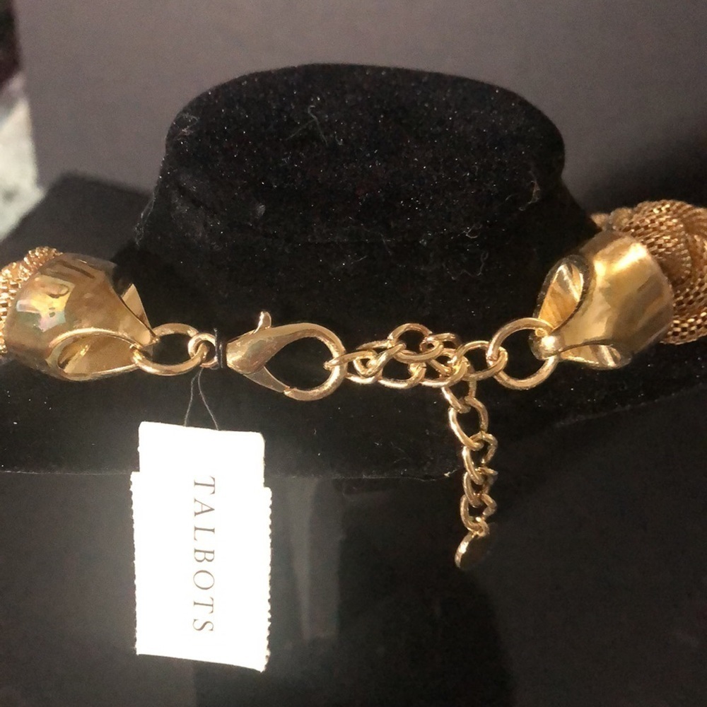 Talbots gold tone braided bulky chain necklace​ - Picture 3 of 9